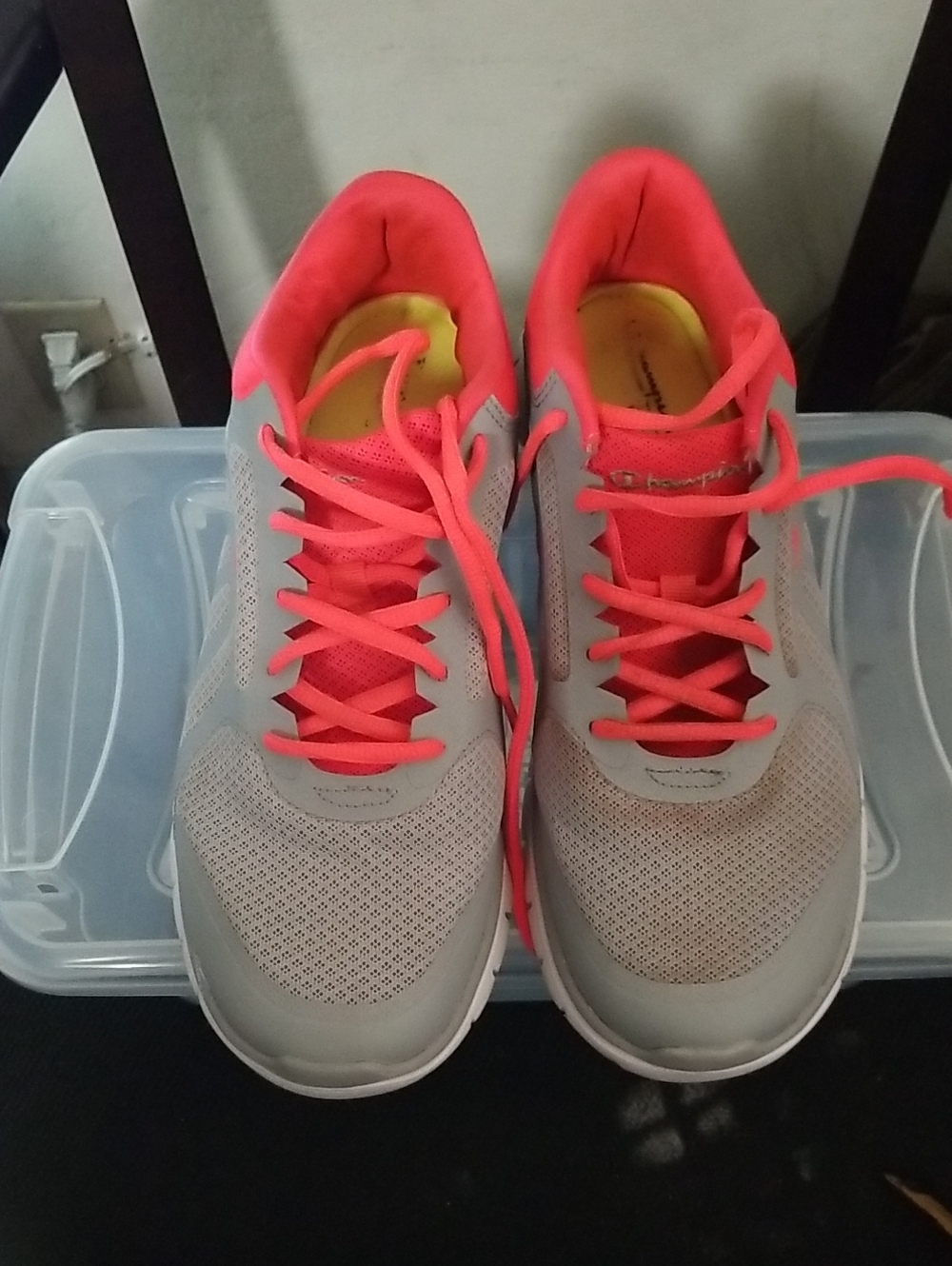 Champion Women's Light Gray & Coral Athletic Sneakers